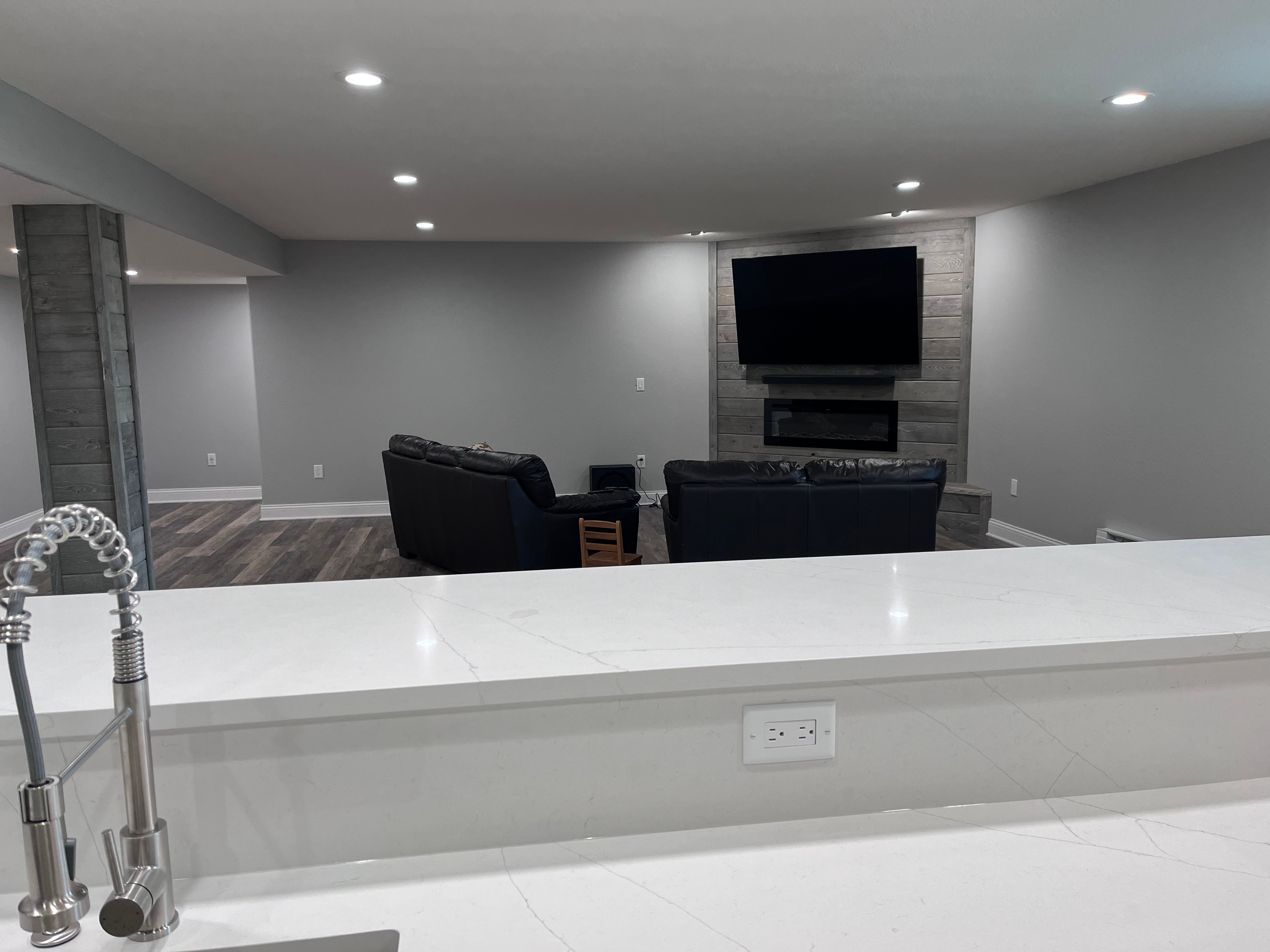 Finished basement completed by Creekview
