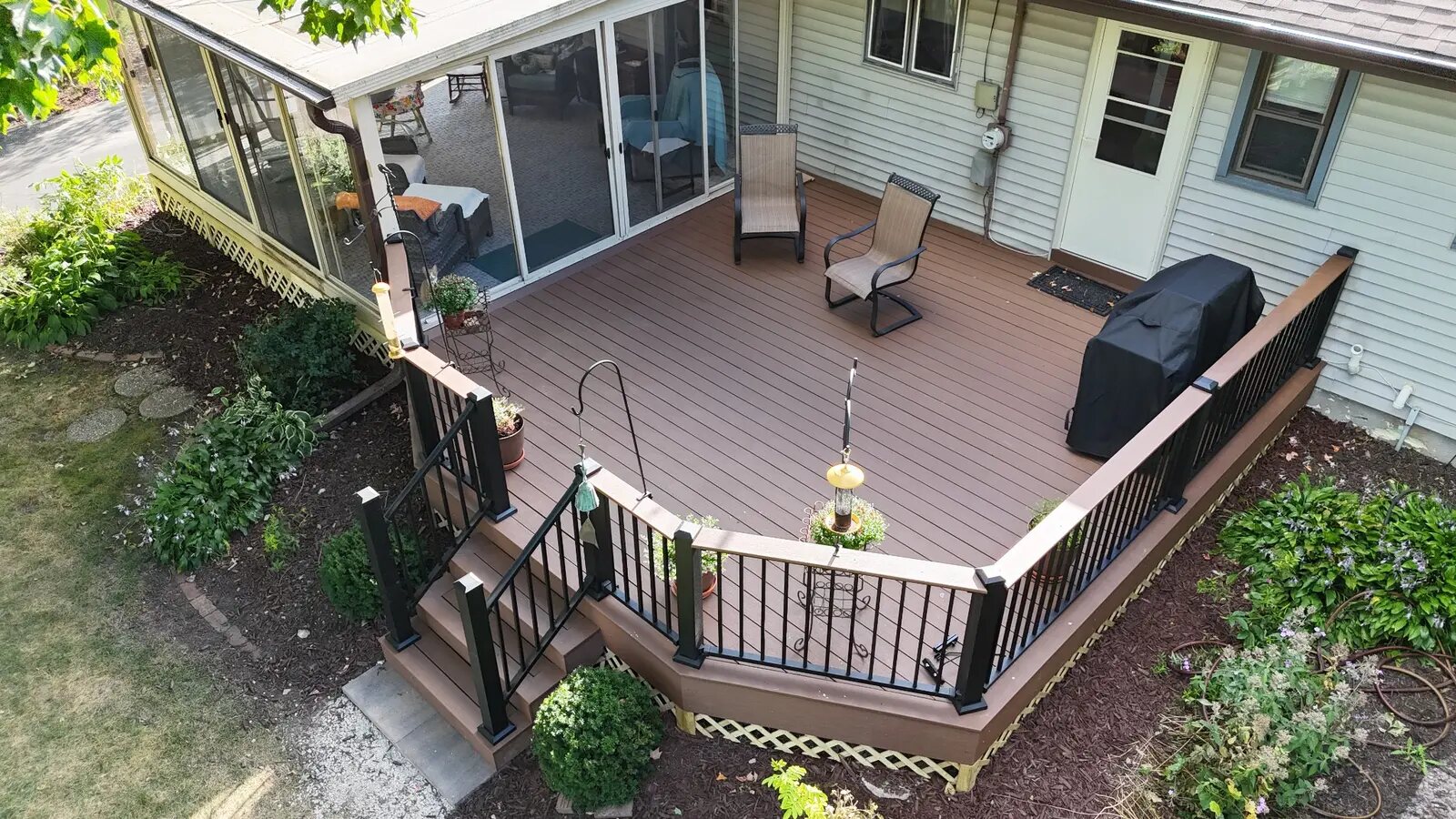 Completed composite deck and railing