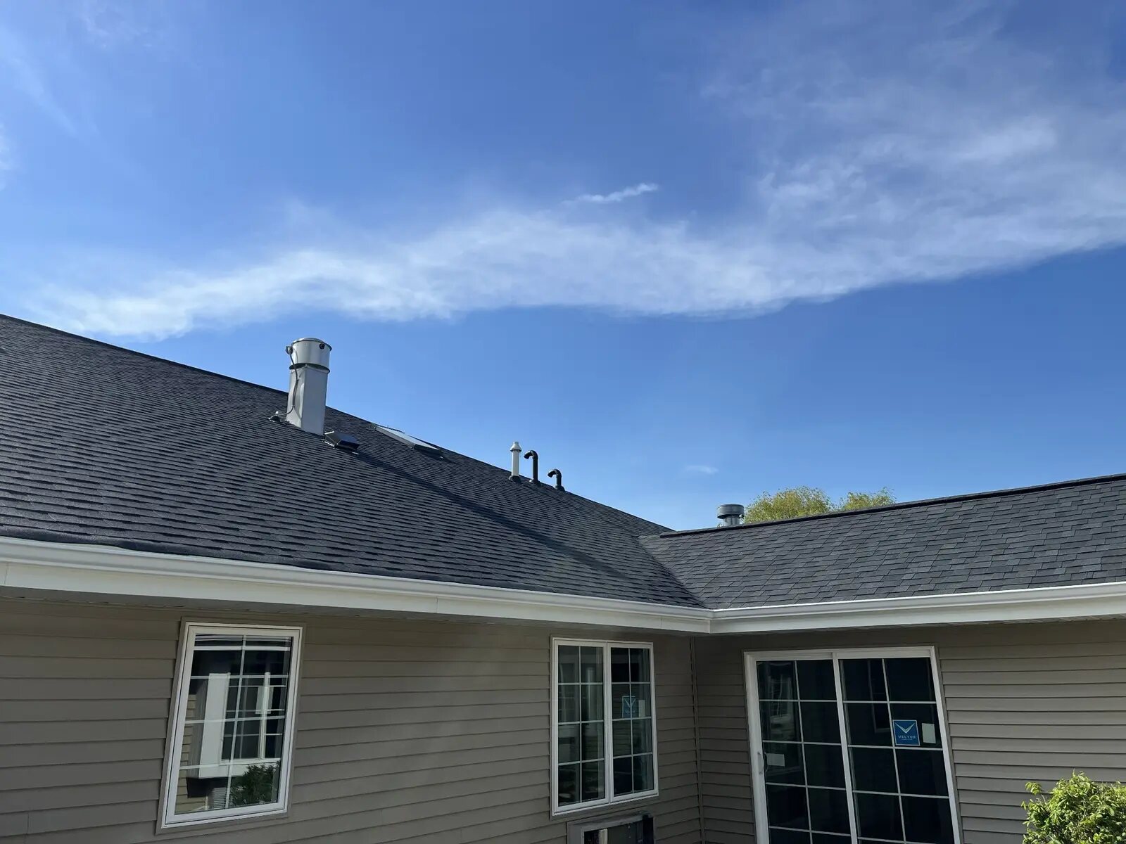 Completed roofing following fire restoration